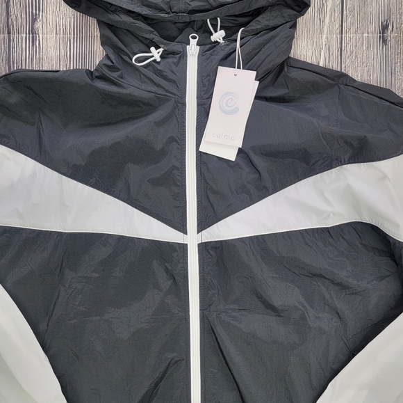Johnny Was Calme NWT Elements Black and White Zip Up Windbreaker Jacket - Picture 6 of 14